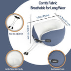 Travel Neck Pillow, Memory Foam Airplane Pillow for Long Flights Blue