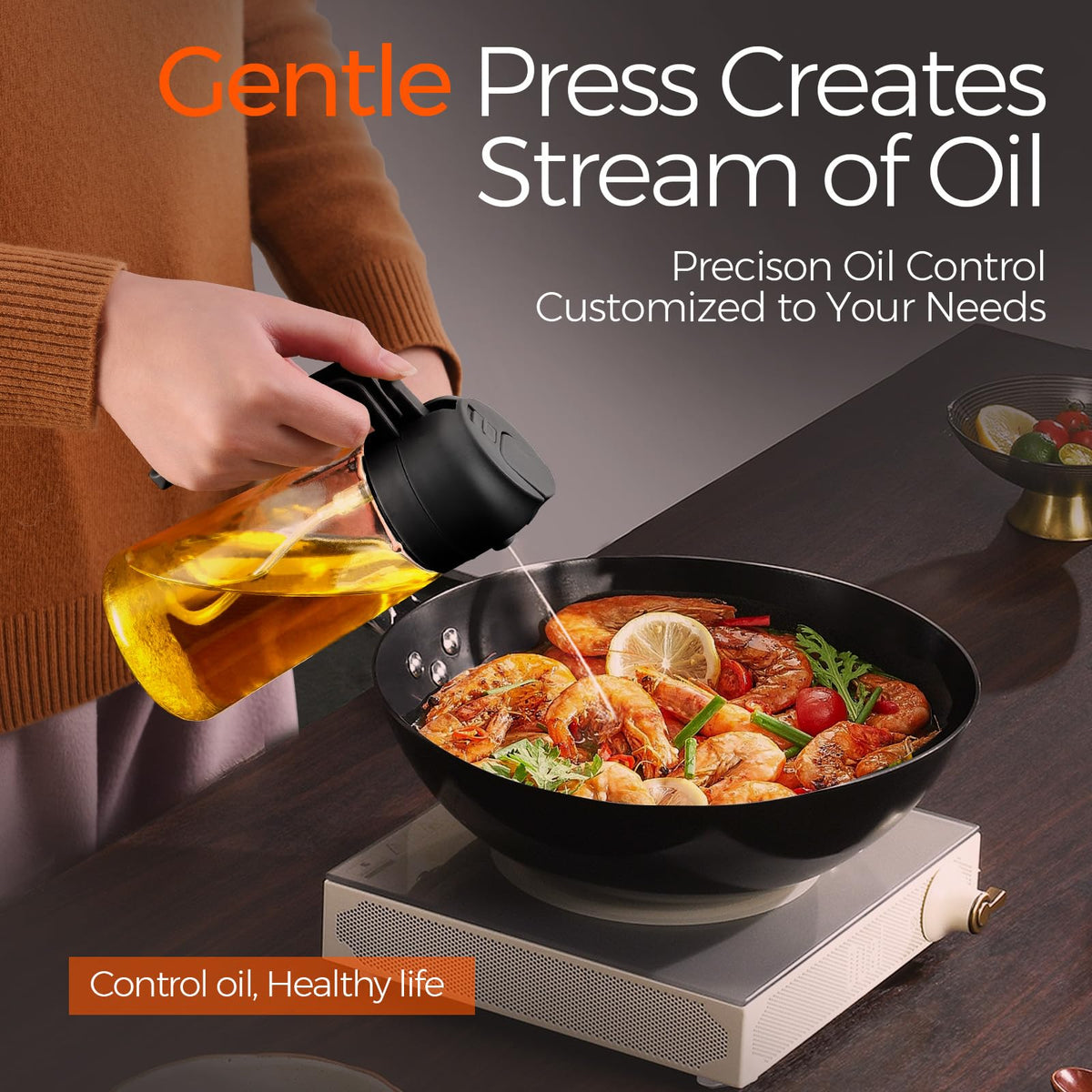 YARRAMATE Olive Oil Dispenser, 2 in 1 Sprayer for Cooking, 16oz/470ml...