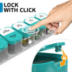 Large Weekly Pill Organizer and Medication Dispenser