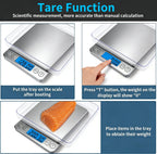 Small Digital Gram Scale 1000g by 0.01g, MEIYA High Accuracy Scale for Food Ounces and Grams, Upgrade USB Charging Kitchen Scale Digital Weight for Cooking, Baking, with Tare Function, 9 Units, 2 Tray Black