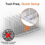 File Organizer For Desk, 7 Section Metal Desktop File Sorter, Black