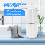 2 Pack Automatic Foaming Soap Dispenser,Touchless Foam Soap Dispenser,12.8oz Rechargeable Wall Mounted Smart for Bathroom and Kitchen Dish Soap,Easy for Toddlers(Black) Black