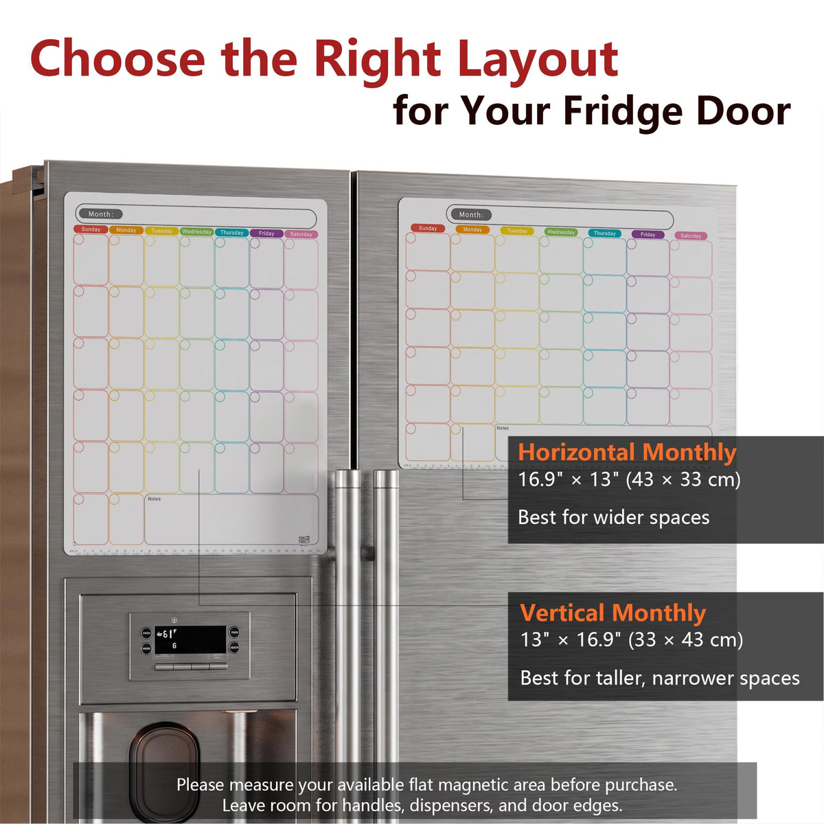 Magnetic Dry Erase Refrigerator Calendar