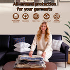 12 Pack Vacuum Bags for Travel with Rechargeable Pump, Save Luggage Space Clear 12 Combo