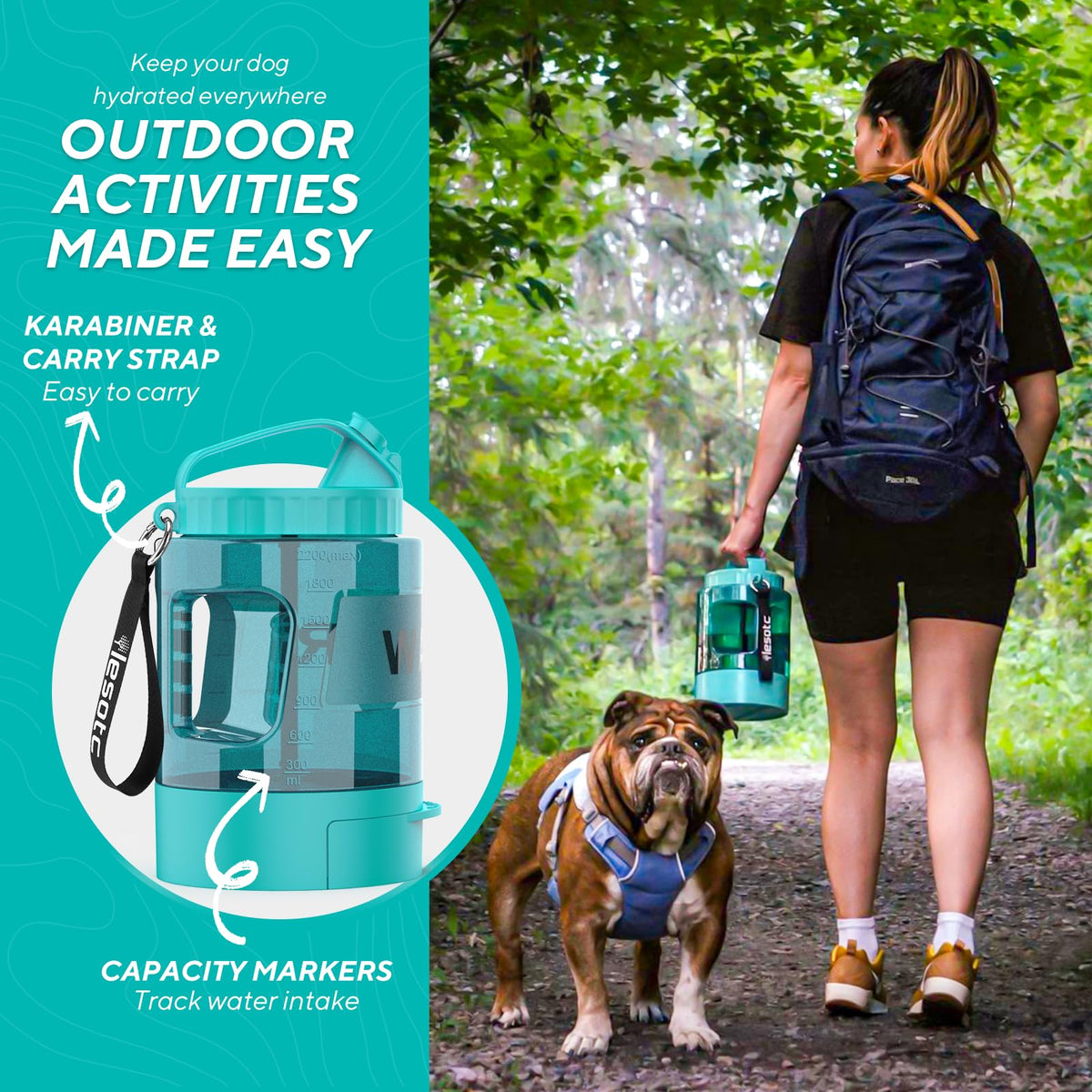 Large Portable Dog Water Bottle with Pull-Out Drinking Bowl