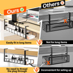 Under Desk Cable Management Tray and Metal Wire Organizer Rack for Standup Desks