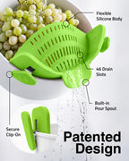 Kitchen Gizmo Snap N' Strain - Silicone Pasta Strainer Clip-On for Pots and Pans - Heat Resistant Colander for Vegetables and Noodles - Kitchen Gadgets for Cooking - Space-Saving Design - Gray 1