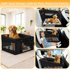 Large Dog Car Seat Half Back Seat Extender with Hard Bottom Black Large