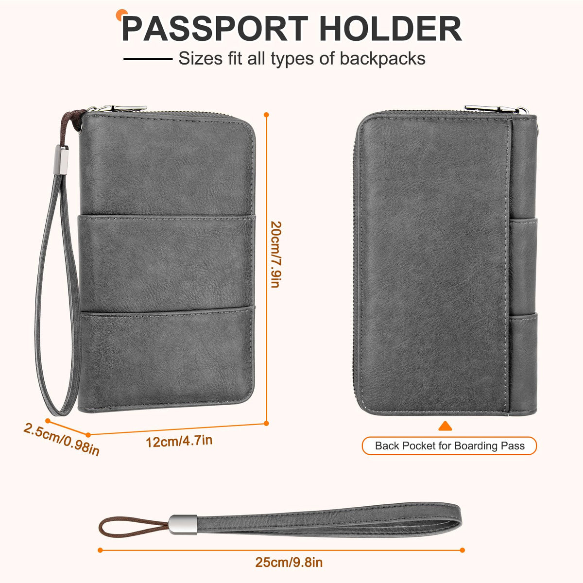 RFID Family Passport Holder Wallet - Travel Document Organizer Pink