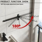 Wall Mounted Clothes Hanger Rack Foldable for Laundry Drying Rack Black Long 2P
