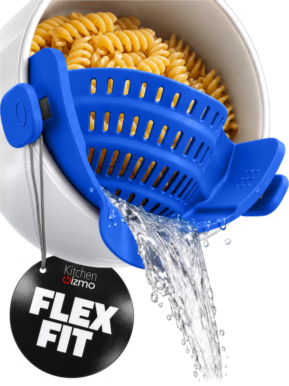 Kitchen Gizmo Snap N' Strain - Silicone Clip-On Strainer for Pots, Pans, and...