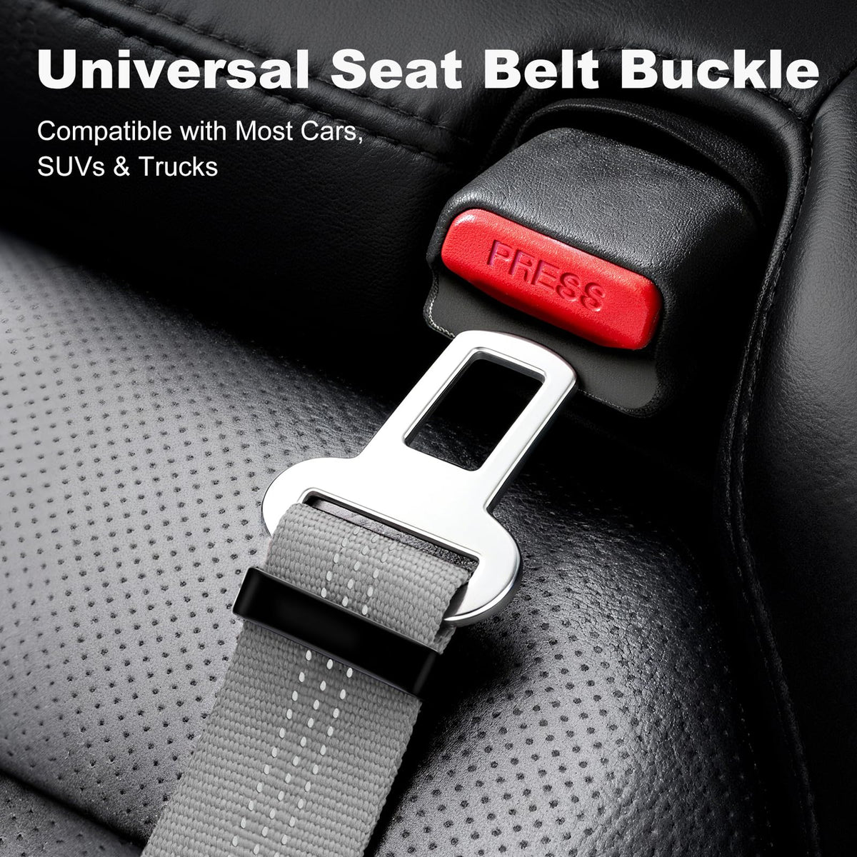 Dog Seat Belt for Car, Car Harness with Locking Aluminum Hook Purple
