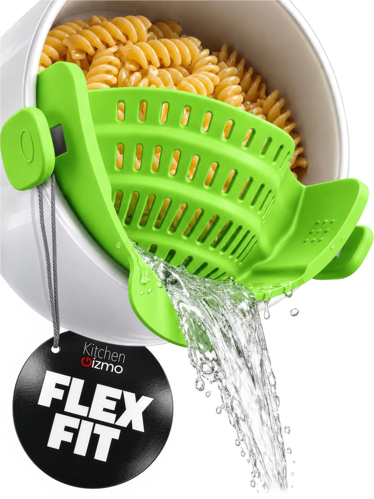 Kitchen Gizmo Snap N' Strain - Silicone Clip-On Strainer for Pots, Pans, and...
