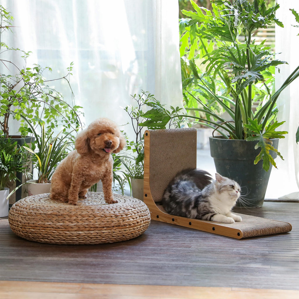 FUKUMARU Cat Scratcher, 26.8 Inch L Shaped Scratch Pad for Indoor Cats