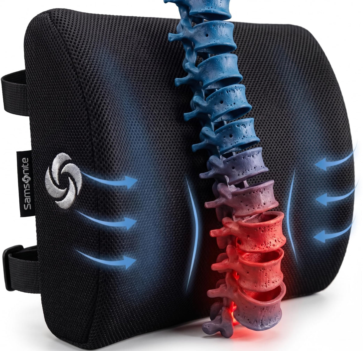 Samsonite Lumbar Support Pillow for Office Chair, Lower Back for...