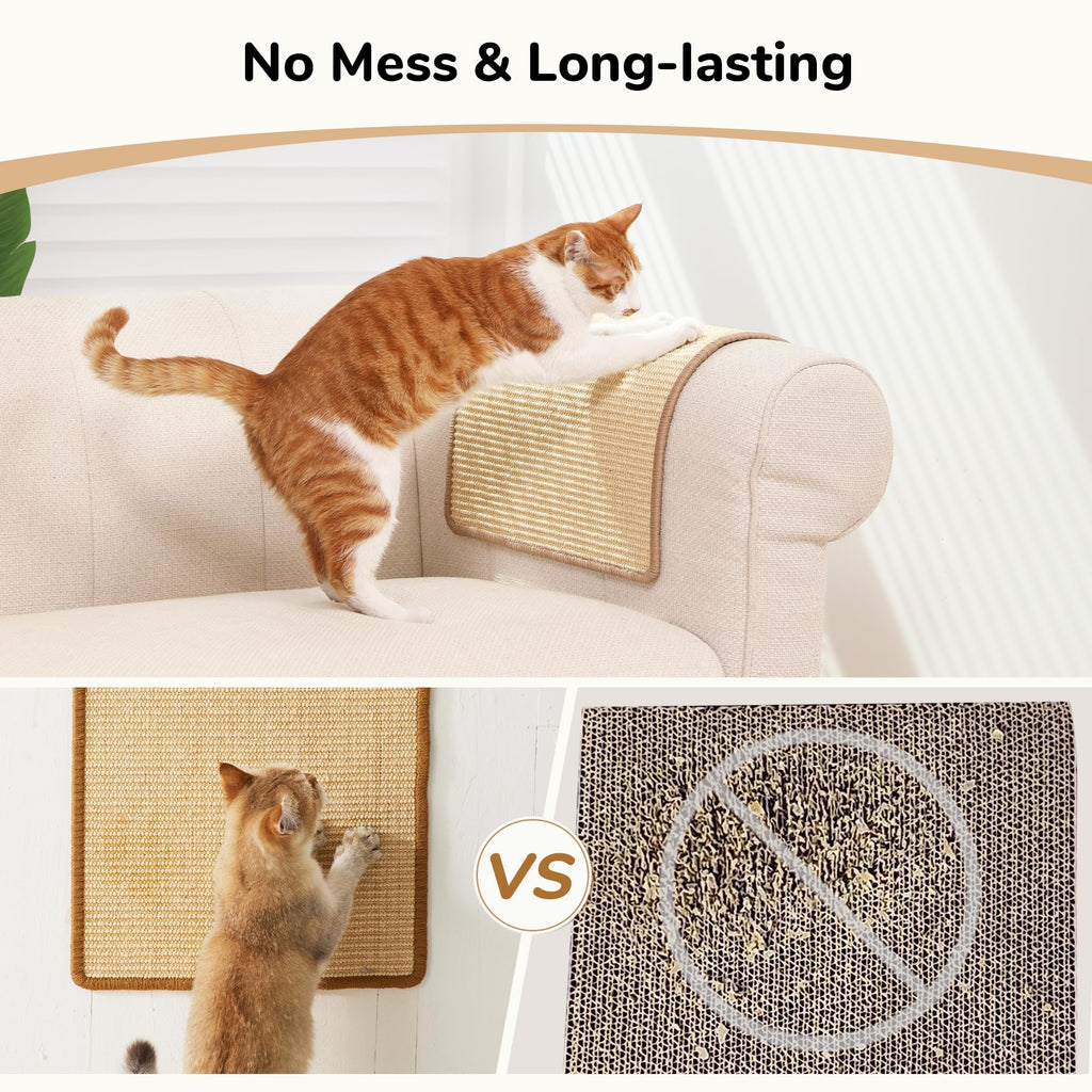 FUKUMARU 2 Packs Cat Scratching Mat, 23.6 x 15.7 Inch Scratcher Pad