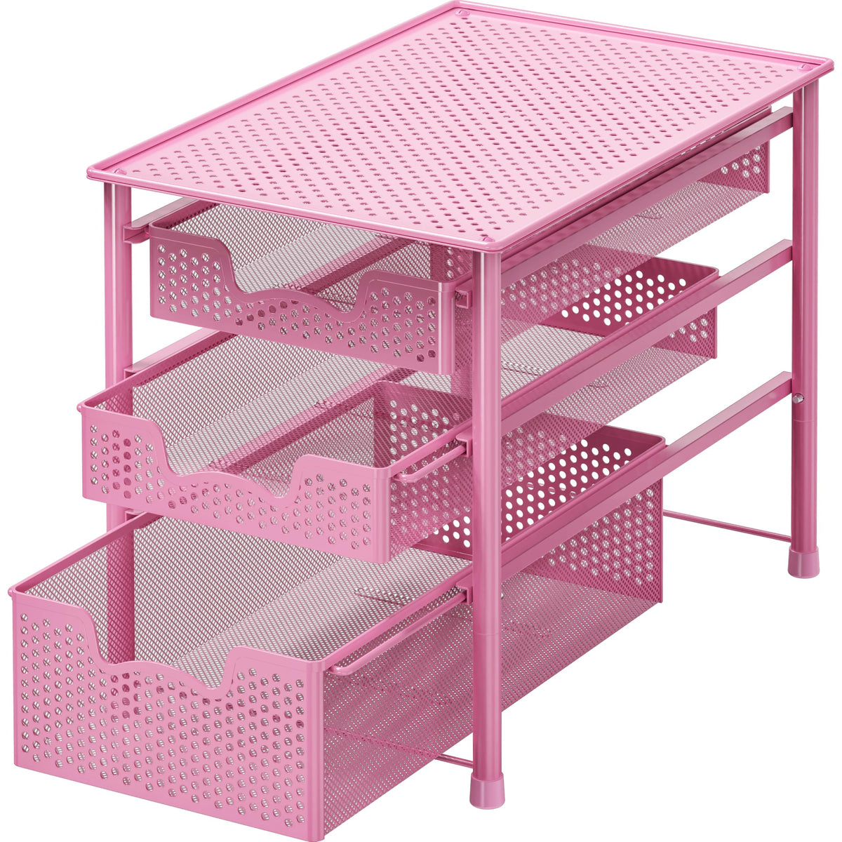 Simple Houseware Stackable 2 Tier Sliding Basket Organizer Drawer, White