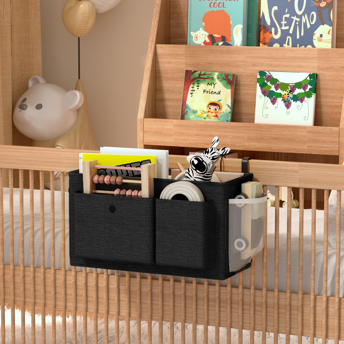 Bedside Caddy Bedside Storage Hanging Organizer for Bunk Dorm Bed Rail New Pink