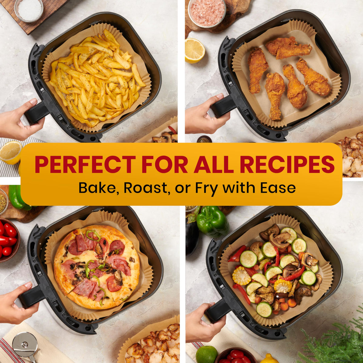 500Pcs Air Fryer Liners Disposable 8" Square 500