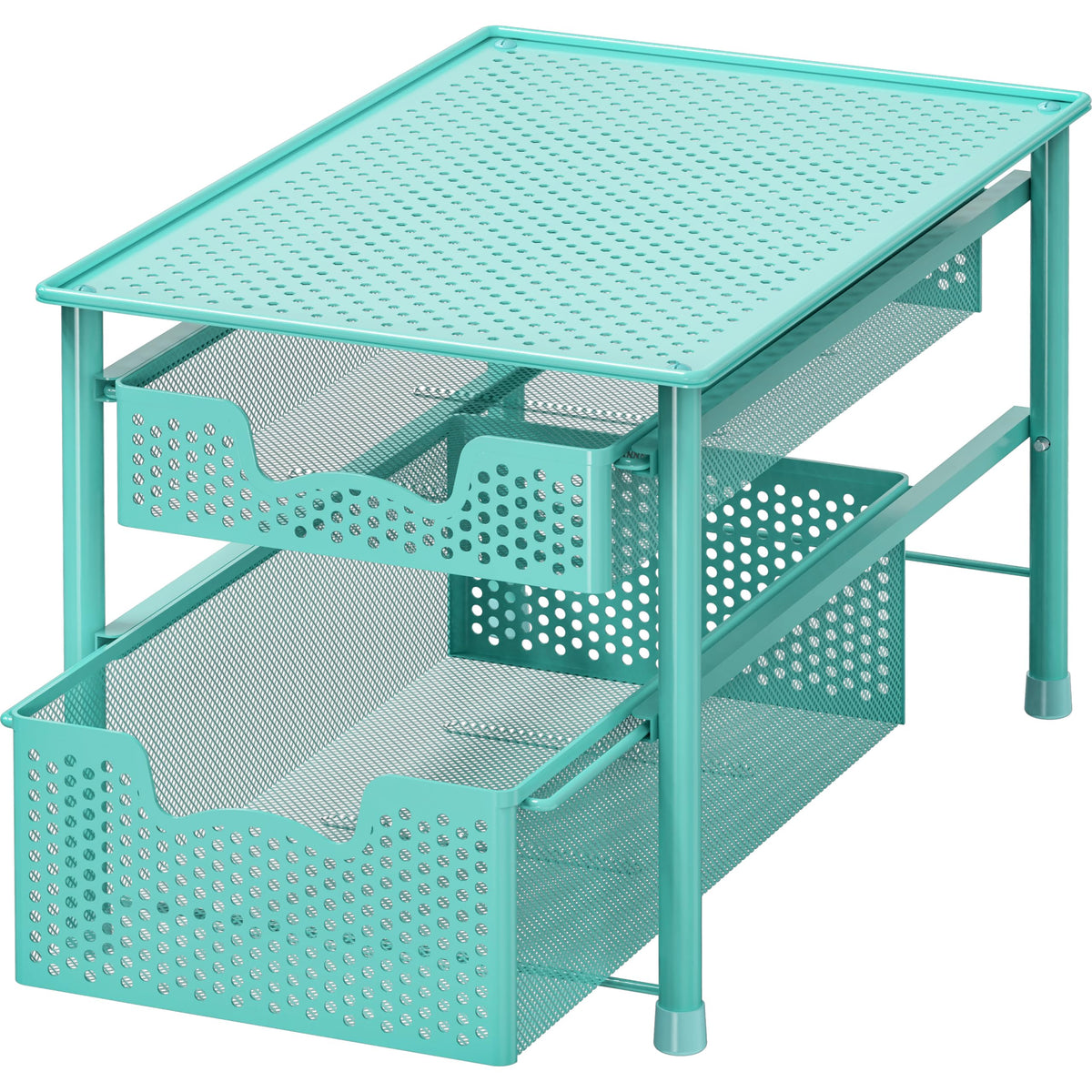 Simple Houseware Stackable 2 Tier Sliding Basket Organizer Drawer, White