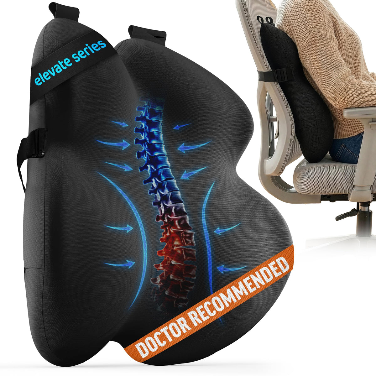 Everlasting Comfort The Original Lumbar Support Pillow for Office Chair -...