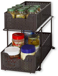 Simple Houseware 2 Tier Sliding Cabinet Basket Organizer Drawer, White