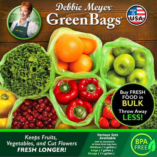Debbie Meyer GreenBags, 20-Pack (8M, 8L, 4XL), Reusable Food Storage Bags