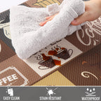 Floral Kitchen Mat Sets 2PCS Non Skid Waterproof Kitchen Rugs and Runner Sets Cushioned Anti-Fatigue Comfort Mat for Home,Office Memory Foam Kitchen Rug, 17.3"x30"+17.3"x47", Black/Pink 17"x30"+17"x47"--0.4 inches