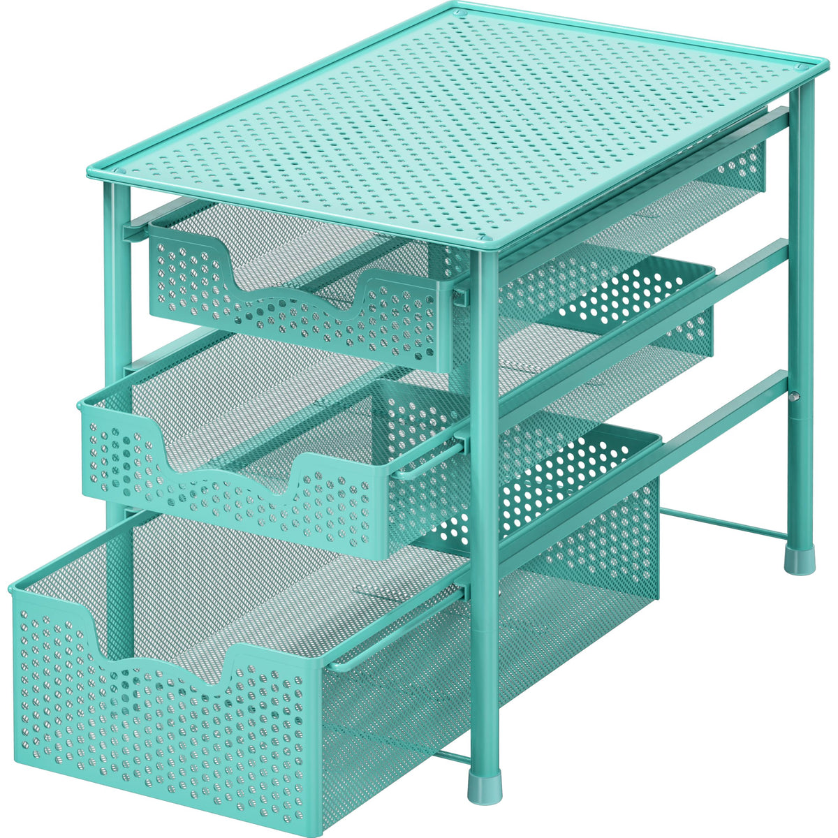 Simple Houseware Stackable 2 Tier Sliding Basket Organizer Drawer, White