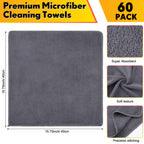 Nuenen Car Microfiber Clean Cloths, Purple, 16 x 16 Inch, 60 Pcs 16 x 16 inches