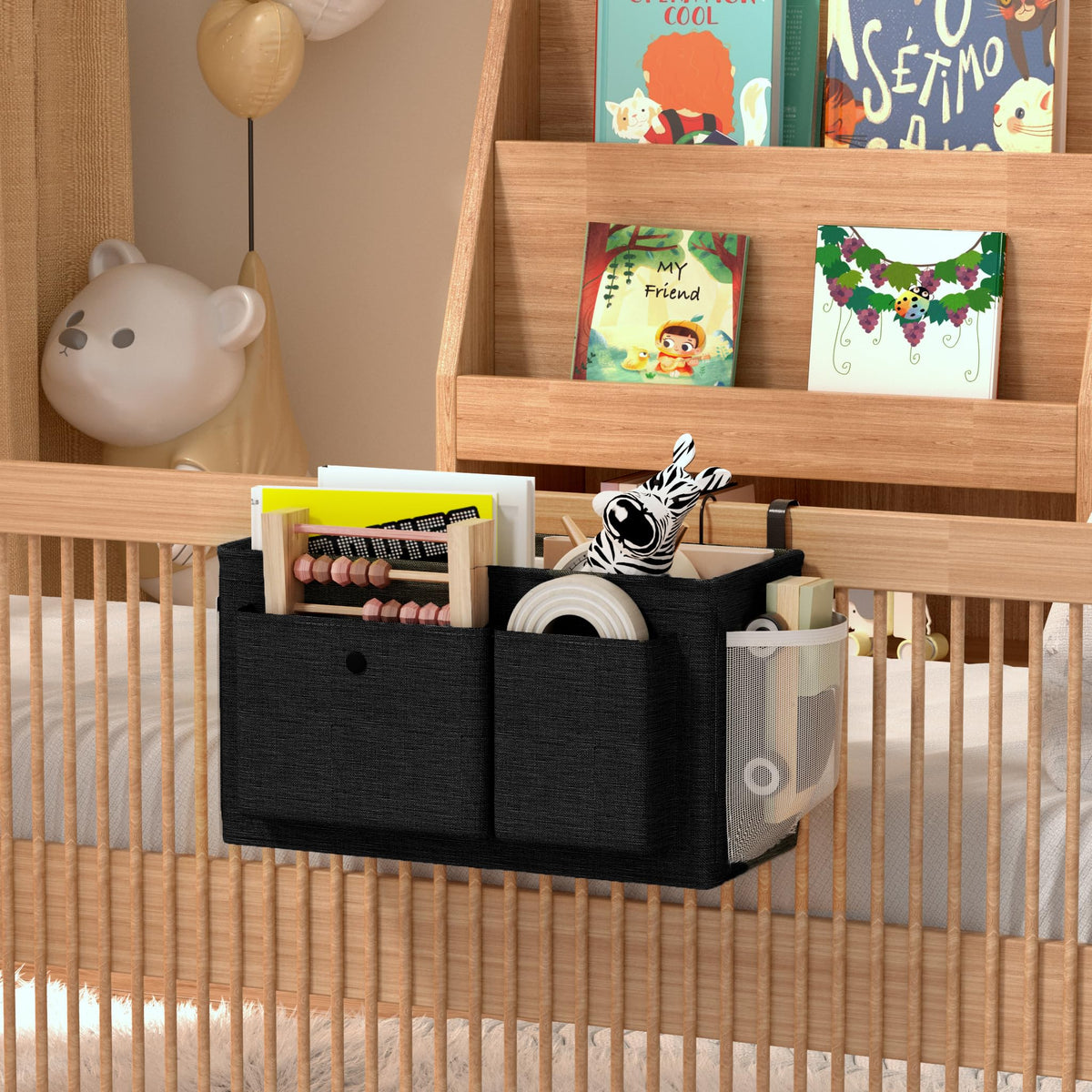 Bedside Caddy Bedside Storage Hanging Organizer for Bunk Dorm Bed Rail New Pink