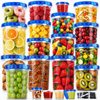 20 Pack Freezer Food Storage Containers with Twist Lids for Soup Meal Prep