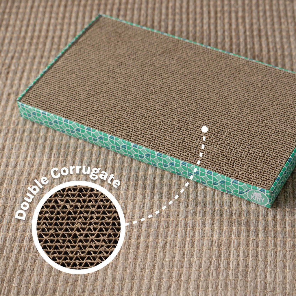 Kitty City Cat Scratcher– 2-Pack Durable Corrugated Cardboard Scratch Pads...