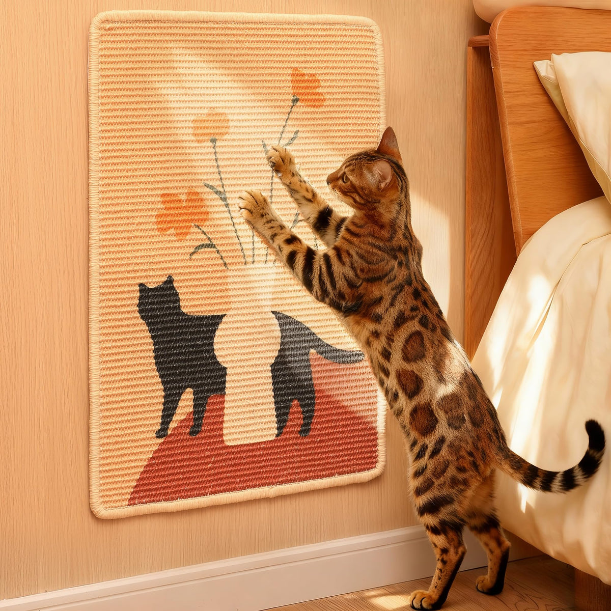 FUKUMARU 2 Packs Cat Scratching Mat, 23.6 x 15.7 Inch Scratcher Pad