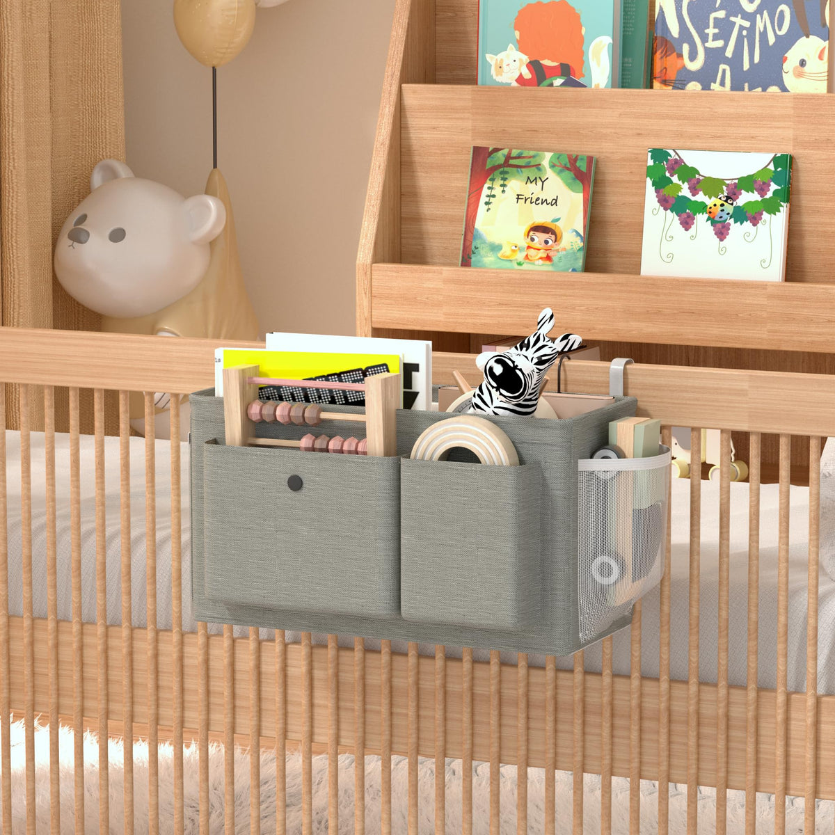 Bedside Caddy Bedside Storage Hanging Organizer for Bunk Dorm Bed Rail New Pink