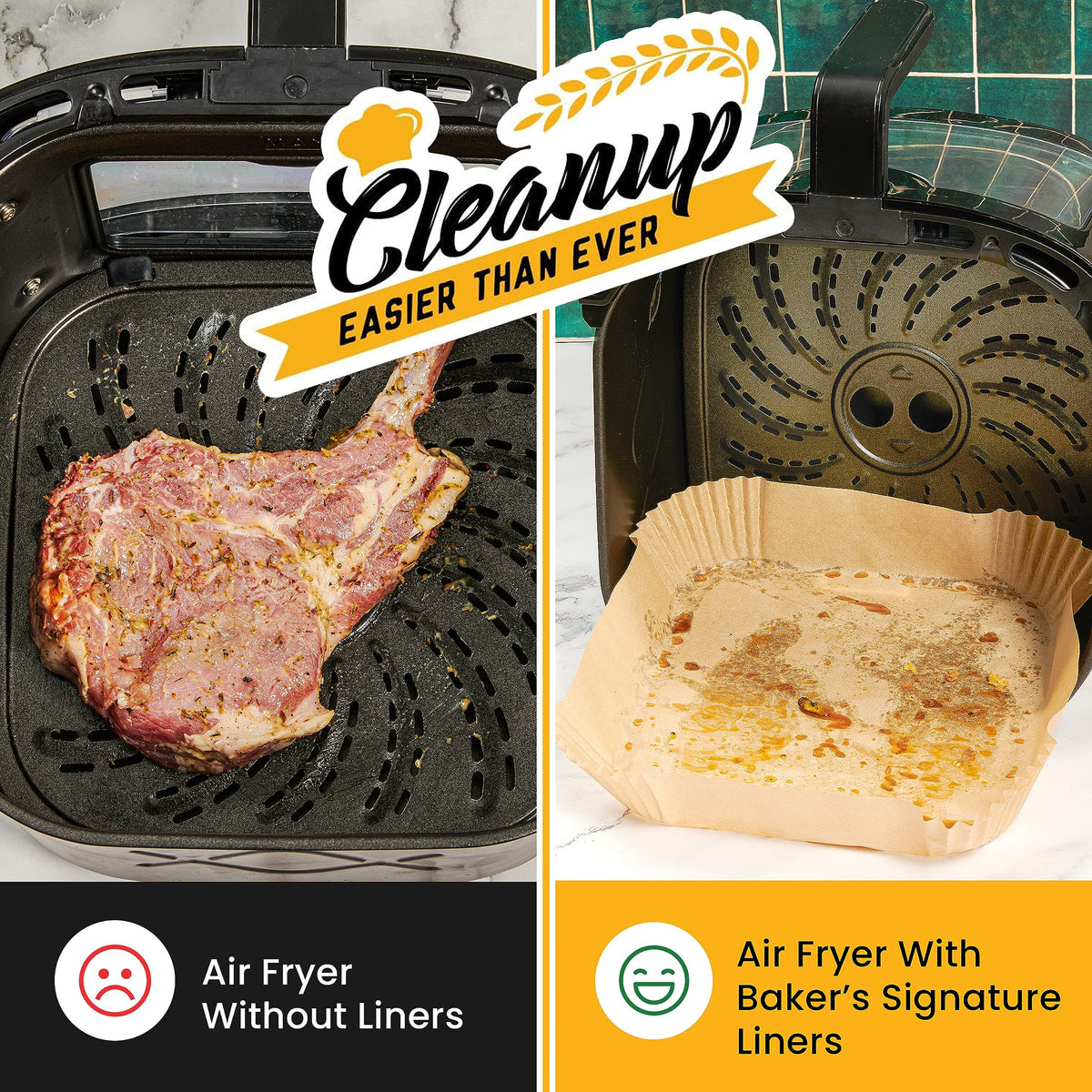 500Pcs Air Fryer Liners Disposable 8" Square 500