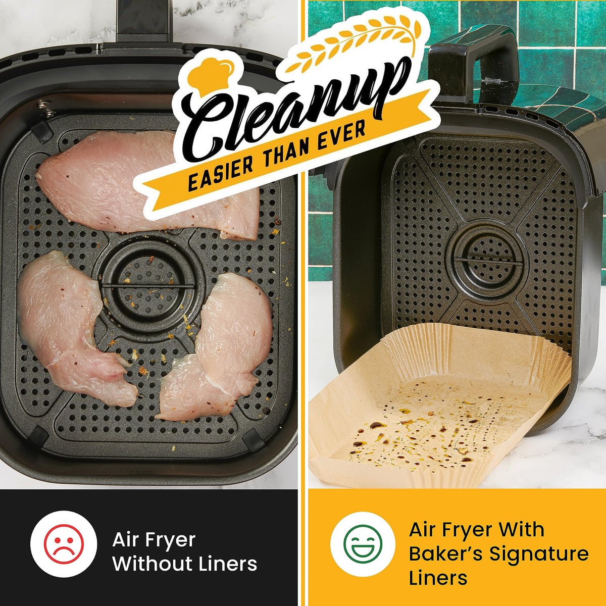 500Pcs Air Fryer Liners Disposable 8" Square 500