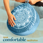 Florensi Meditation Cushion & Acupressure Mat Set Bundle - Comfortable Zabuton Floor Meditation Pillow - 100% Linen Cotton Acupuncture Mat and Pillow Set for Back Pain Relief