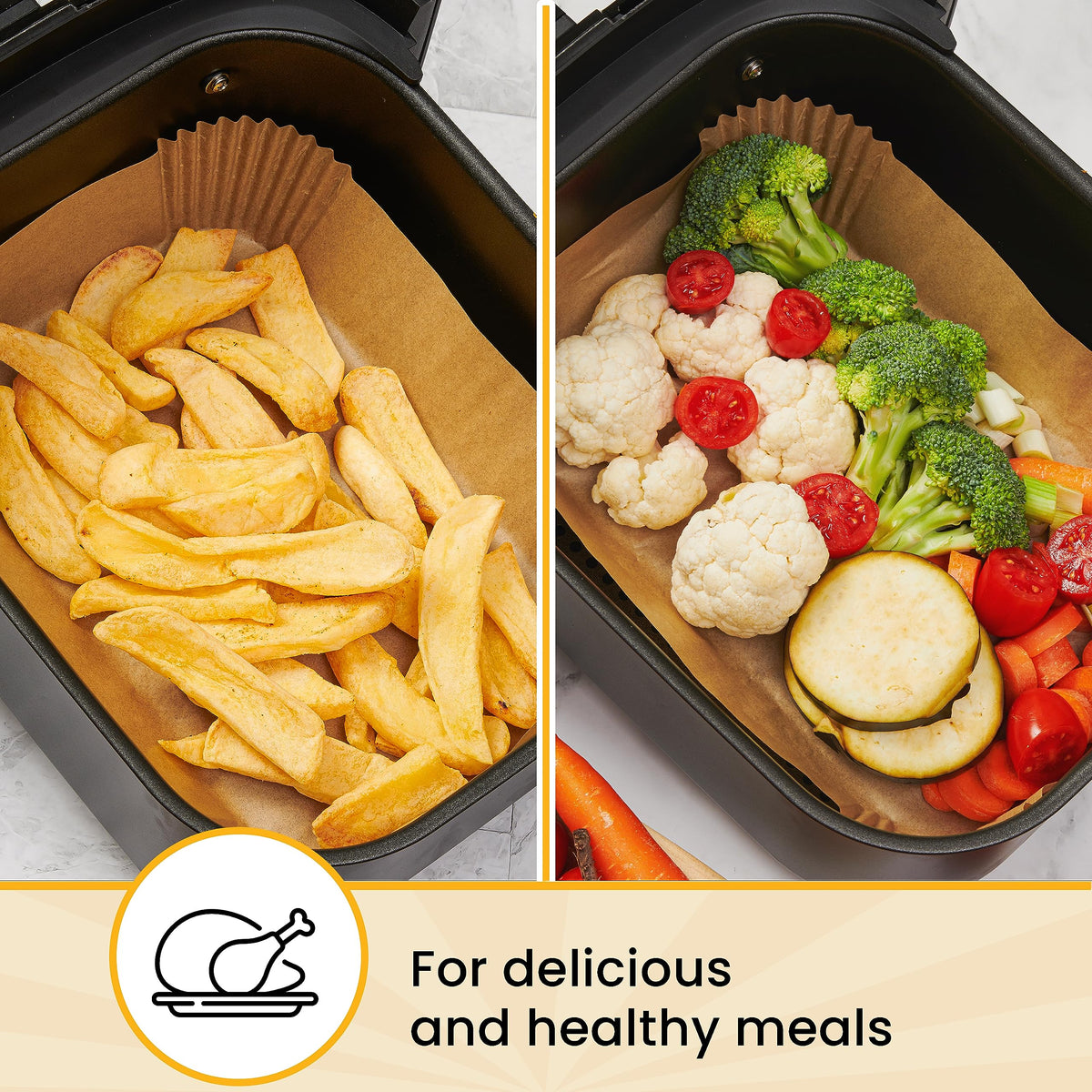 500Pcs Air Fryer Liners Disposable 8" Square 500